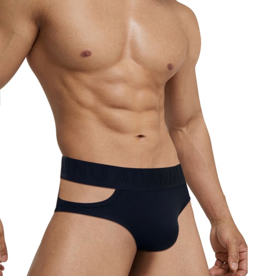 The men\'s sexy triangular inner side with a hollowed-out U-shaped protrusion is very tempting. Solid color, low waist, sports cotton material, comfortable and breathable, lifting the buttocks
